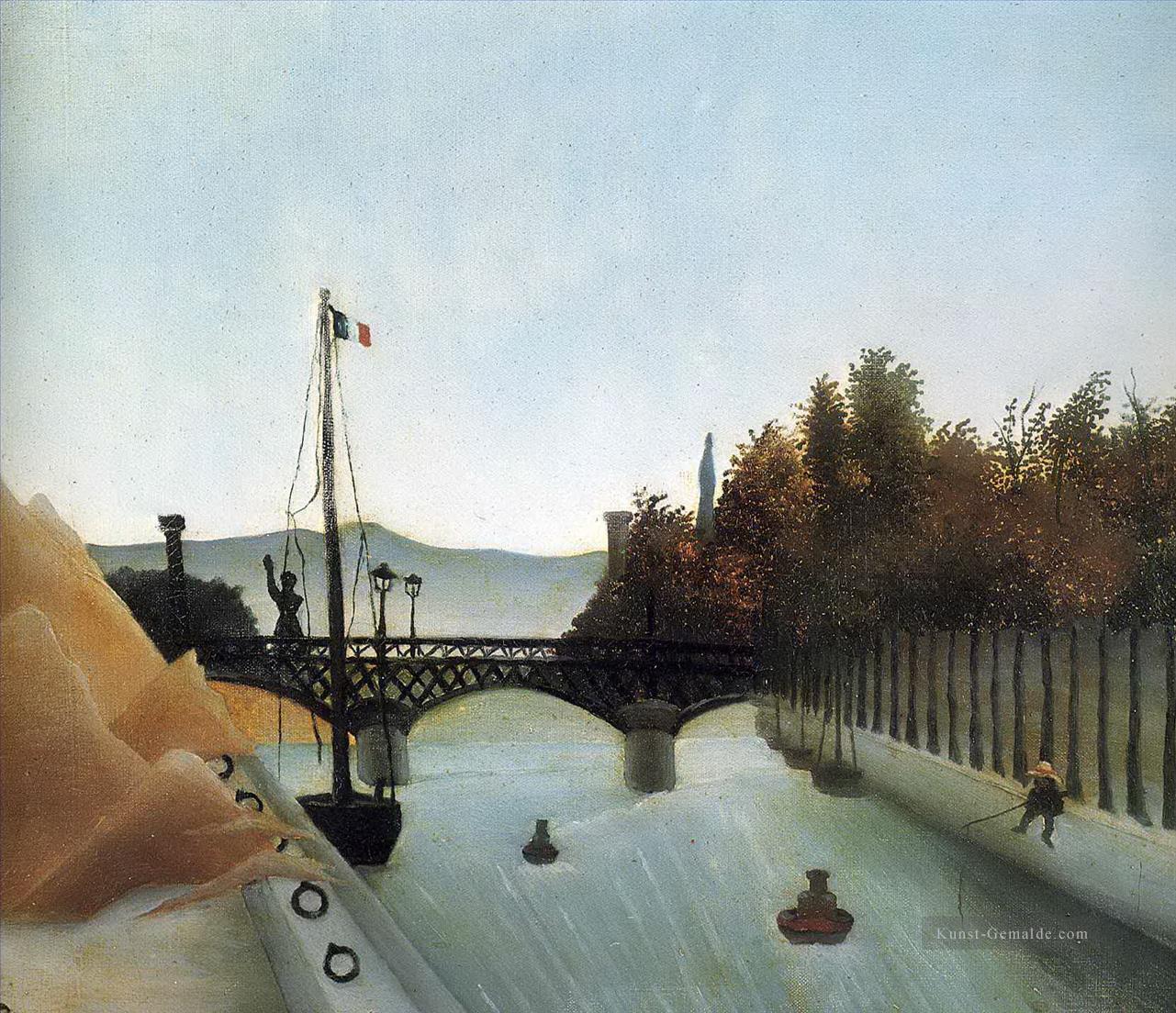 Brücke bei passy 1895 Henri Rousseau Post Impressionismus Naive Primitivismus Ölgemälde